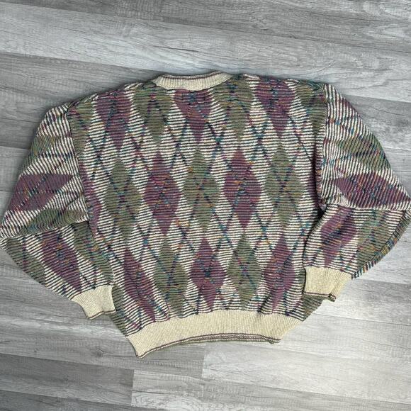 Vintage 90s Grandpacore Isle of Cotton Sweater Made in USA Size XL - Picture 5 of 6